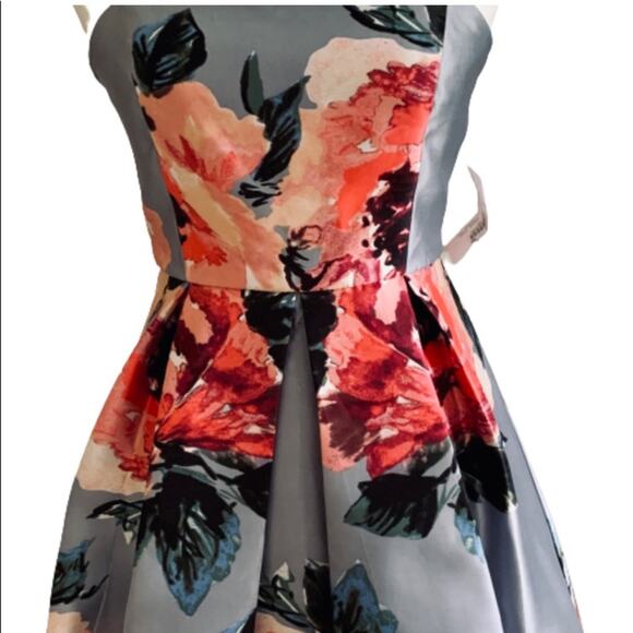 Crystal Doll Dress Gray Blue Pink Floral Spaghetti Strap Party Junior Size 3 NEW - Picture 6 of 14